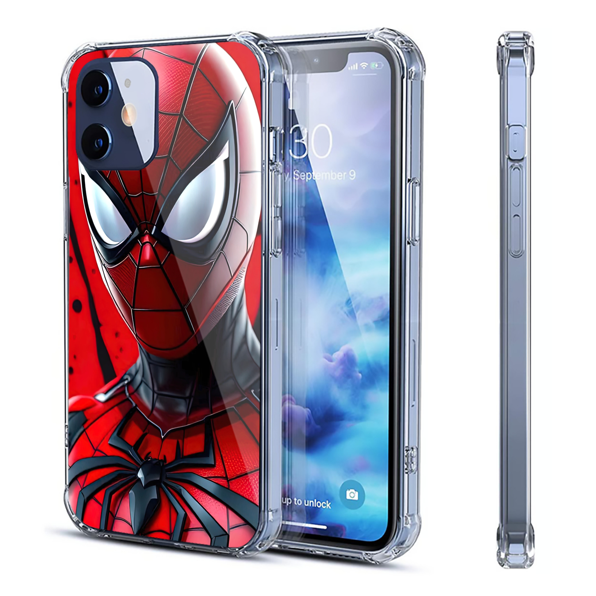 （画像用） Spider Man スパイダーマン 【iPhone 12シリーズ対応】透明スマホケース（クリアソフトケース）